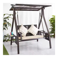 Meubles de terrasse avant porche extérieur jardin fonte d'aluminium double places 2 personnes balançoire suspendue avec auvent