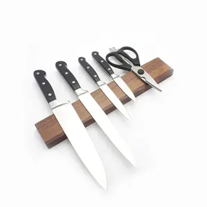 Hot Sale Permanent Walnut Wooden Magnetic Knife Holder Strip Bar