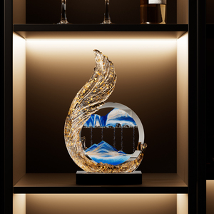 Pintura de Arena Fluida de Cristal Feng Shui, Adorno Auspicioso, Nueva Decoración Estilo China-Chic para Oficina y Sala de Estar - Product Image 5