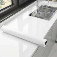 JoyShine Papier Adhésif PVC Effet Marbre Moderne, Film Imperméable Auto-Adhésif pour Comptoirs de Cuisine et Salle de Bain, Armoires, Usine OEM ODM