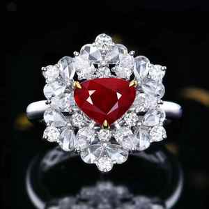 SGARIT Gemstone Jewelry sets for women designer luxury ring pendant <b>Necklace</b> Mozambique Natural <b>Ruby</b> 2.06ct&24pc 1.172ct diamond - Product Image 4