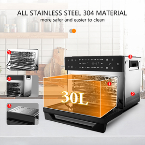 <span class=keywords><strong>Horno</strong></span> Freidora de Aire de 1800W y 30L de Gran Capacidad con 18 Ajustes Preestablecidos, Función de Vapor, <span class=keywords><strong>Horno</strong></span> Tostador Multifuncional de Convección <span class=keywords><strong>para</strong></span> <span class=keywords><strong>Cocina</strong></span> Doméstica - Product Image 2
