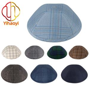 قبعة يهودية عالية الجودة من القطن المضلع من ييهاويي، قبعة مخصصة بشعار، غطاء رأس للرجال المسلمين للصلاة اليومية والاحتفالات الدينية - Product Image 2