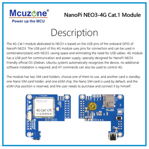 Module USB NanoPi NEO3 4G Cat1, Plug and Play, module de communication sans fil à numérotation automatique, prend en charge le système embarqué Debian Ubuntu - Product Image 2