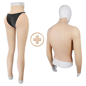 Crossdresser in silicone tette con braccia seni artificiali finti penetrabili Vagina pantaloni mezza Body tuta da uomo a donna - Product Image 3