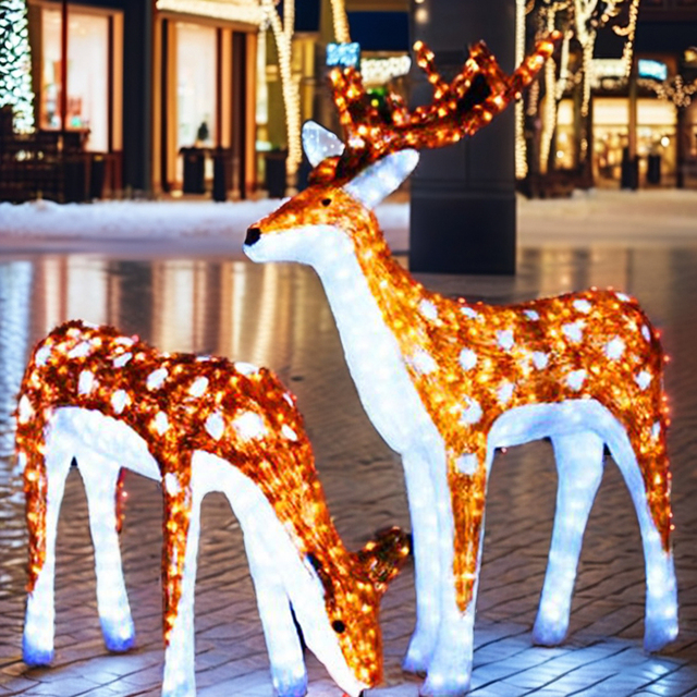 2024 Toprex Decor Outdoor Christmas Decoration Led Acrylic Reindeer Ornaments for Sale