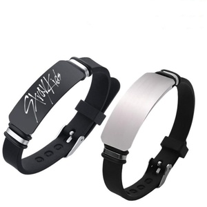 Casual Personalize Engrave Silicone Bracelets for <b>Men</b> Women Stainless Steel ID Custom Sports Gifts Jewelry - Product Image 5
