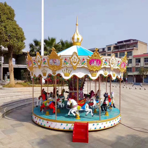 Manège de luxe européen pour enfants, 16 places, avec chevaux rotatifs, en métal, pour parcs d'attractions, centres commerciaux, intérieur et extérieur - Product Image 4