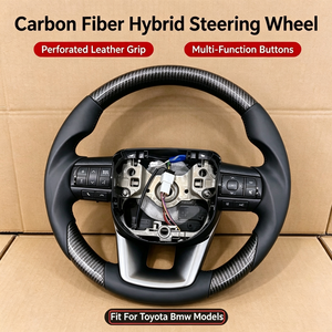 Модифицированный руль из карбона и кожи Nappa для <span class=keywords><strong>Toyota</strong></span> <span class=keywords><strong>Hilux</strong></span>, Land Cruiser, Prado, Alphard (заводская модификация) - Product Image 2
