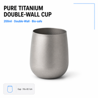 Tasse à eau isotherme à double paroi en titane pur, tasse à lait motif fleur de glace, tasse à thé domestique, vaisselle de camping, équipement de randonnée