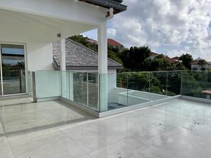 Fence Outdoor Balcony Glass Frameless Balustrade Railing Clamp Led Strip <strong>Light</strong> Aluminum U Shape Channel System Profie