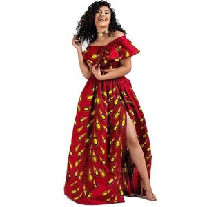 MANNI <span class=keywords><strong>Robe</strong></span> Africaine Vêtements Africains Dashiki Haut Jupes Robes de Soirée à Plumes pour Femmes <span class=keywords><strong>Robe</strong></span> Ankara Coton Service OEM Personnalisé - Product Image 1