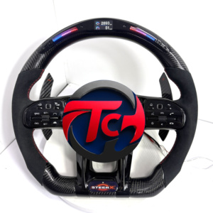 Volant personnalisé en fibre de carbone avec LED pour 809 AMG W203 W204 W205 W211 W212 W213 Gle W167 W218 W221 C63 - Product Image 1