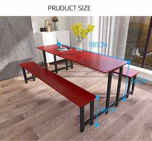Conjunto de Mesa y Taburetes Plegables Cartmay para Comedor, Cafetería, Mesa de Comedor para Salón de Actos Escolares con Banco - Product Image 5