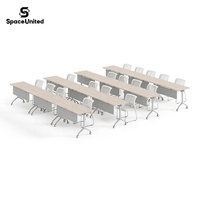 Table de réunion de bureau moderne SpaceUnited, roulettes silencieuses, table de formation durable, table de discussion pliable, table de formation