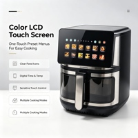 Air Fryer Layar Sentuh dengan Jendela Transparan, Bahan Stainless Steel, Minim Minyak, Multifungsi untuk Memanggang dan Menggoreng di Rumah