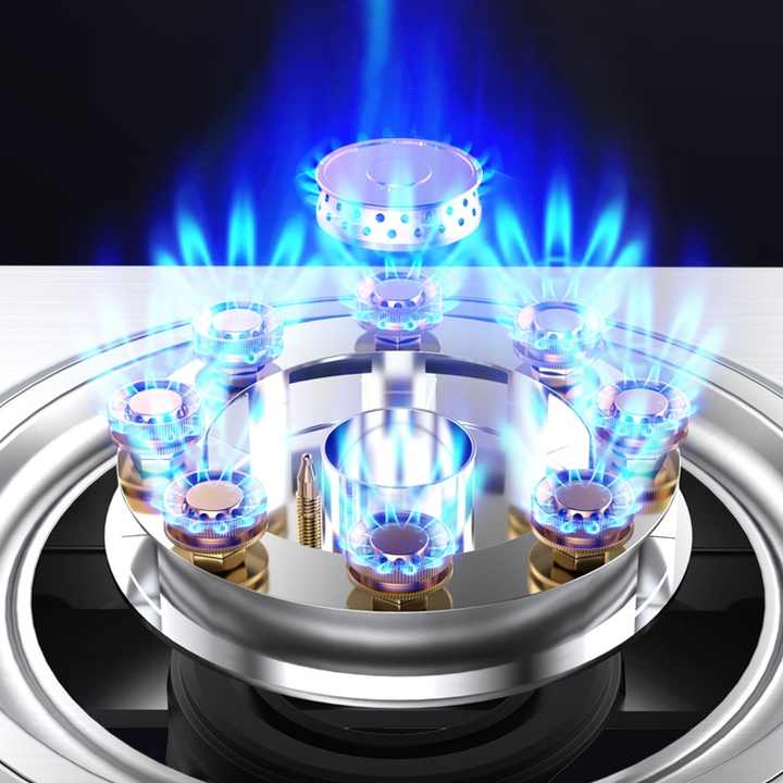 Stainless Steel Table Top Cooking 5.2KW Nine Cavity Fierce Fire Ring Burner Hob Flame Failure Protection Mini Gas Stove