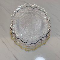 Düğünler İçin Plastik Şarj Tabağı Altın Kaplama 33cm Modern