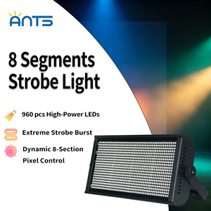 Luce Stroboscopica LED RGB 200W con <span class=keywords><strong>Effetto</strong></span> Wash, 960 LED, 8 Segmenti, Dimmerabile, per Palcoscenico, DJ, Discoteca, Bar, Concerti - Product Image 1