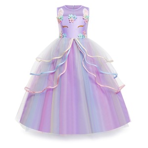 Festa di compleanno ragazze <span class=keywords><strong>unicorno</strong></span> abito da principessa con disegno di Tulle arruffato Costume da ragazza <span class=keywords><strong>unicorno</strong></span> arcobaleno - Product Image 1