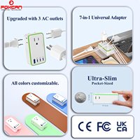 Adaptateur de voyage universel Foxcan 35W PD tout-en-un ultra-fin 3 ports Type-C + 1 USB-A avec prise internationale pour ordinateur portable et appareil photo