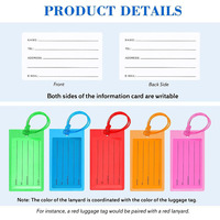 Porte-étiquette de bagage personnalisé, facile à identifier, étanche, pour valise, avec boucle, pour nom et identification