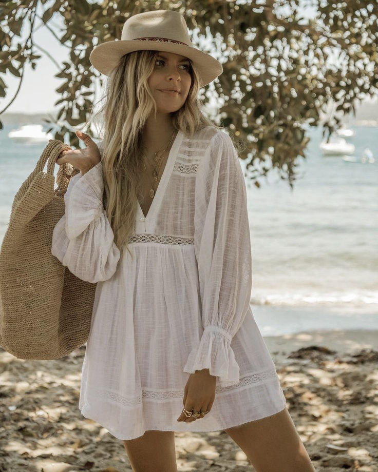 Long Sleeve Top Cropped Skirt Perfect Beach Dress