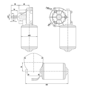 Jw6490 पेशेवर ब्रश डीसी <span class=keywords><strong>24v</strong></span> 109 आरपीएम 20.53w स्थायी चुंबक कृमि गियरबॉक्स मोटर - Product Image 5