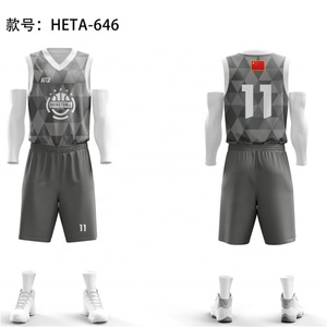 Conjunto de Uniforme de Baloncesto Personalizado al por Mayor, Económico, para Práctica, con Diseño de Número, Ropa Deportiva de Poliéster, Traje de Entrenamiento - Product Image 1