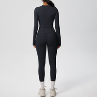 Ensembles de vêtements de sport compressifs pour femmes, 6 pièces, manches longues, shorts, leggings, vestes, crop top, tenues de sport, vêtements d'entraînement