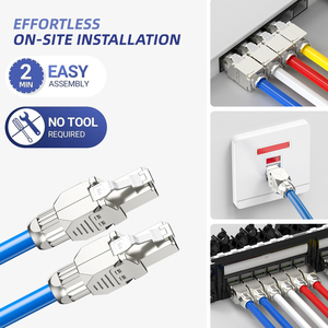 Cat7 <span class=keywords><strong>SFTP</strong></span> Màu Mạng RJ45 Cộng Với 6A Kết Nối Nữ Mèo 7 Tooless Mèo Zink Mèo 5E - Product Image 2
