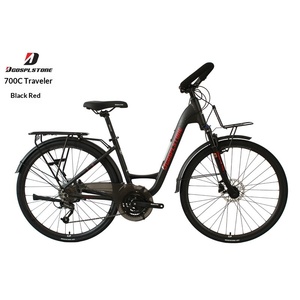 Vélo de montagne en aluminium 700C pour longues distances avec guidon et freins à disque doubles, cadre en aluminium 700C - Product Image 3