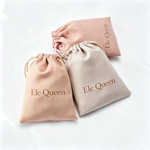 Luxury Satin Kraft Paper <b>String</b> <b>Bag</b> for Jewelry Customizable Logo Wedding Candy <b>Bag</b> for Necklace Display - Product Image 2