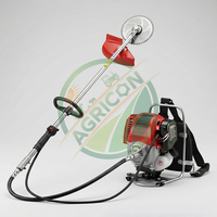 Nueva Desbrozadora Agricon GX-35 Roja de Acero Inoxidable a Gasolina con Mochila, Recortadora de Maleza y Bordeadora, 8 Accesorios para Agricultura y Jardinería