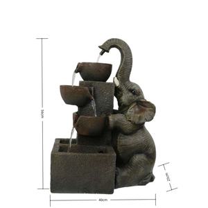 เครื่องประดับสวนตกแต่งภูมิทัศน์สร้างสรรค์น้ำพุช้างน้ำพุไม้พร้อมไฟ LED สำหรับกลางแจ้ง - Product Image 2