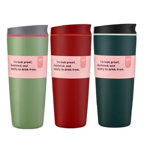 Mug de bureau isotherme en acier inoxydable 304 18/8 à large ouverture, facile à nettoyer, sans BPA, anti-fuite, pour <span class=keywords><strong>voiture</strong></span>, achat en gros - Product Image 1