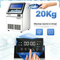 Machine à glaçons commerciale 50KG 72KG 110/220V à refroidissement par air, compresseur automatique, pompe à eau, économe en énergie, écran tactile