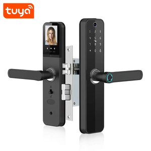 Tuya Smart Wifi APP Remote Control Eletronic <strong>Biometric</strong> Digital Intelligent <strong>Lock</strong> <strong>With</strong> Cats Eye Camera + Screen Multi-languages - Product Image 1