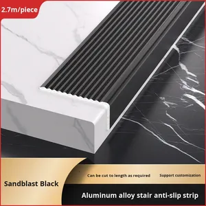 Bandes d'<span class=keywords><strong>escalier</strong></span> antidérapantes en alliage d'aluminium Protège-coins en métal pour le sol de la maternelle Boucle à angle <span class=keywords><strong>droit</strong></span> en forme de L pour escaliers - Product Image 2