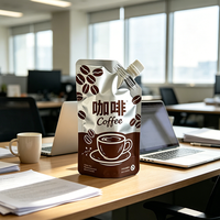 Sachet Doypack laminé PA PET AL PE avec bec verseur, résistant à l'humidité, pour café, jus, sauces et aliments liquides, avec logo personnalisé et impression en héliogravure