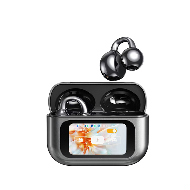 New OWS Mini Ear-clip Touch Screen V5.4 Earbuds True Wireless Stereo Digital Battery Display Earphones