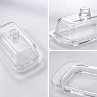 Mini-plat de service rectangulaire en verre style nordique, compatible lave-vaisselle et hermétique, pour présentation de desserts en cuisine