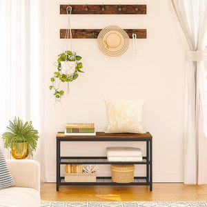 Una combinación de perchero y banco para zapatos para la entrada, la sala de estar y uso doméstico, un perchero para bolsos y zapatos, y un - Product Image 2