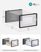 Vente en gros de boîtes de rangement empilables transparentes pour chaussures en plastique pour chaussures