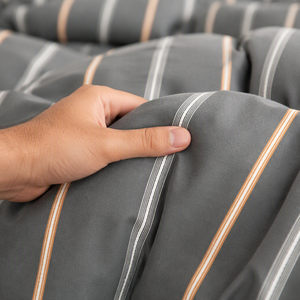 Poland Local Hub 3 Piece Cotton <b>Bedding</b> <b>Set</b> Queen Size Neutral <b>Stripe</b> Comforter EU Dropshipping - Product Image 4