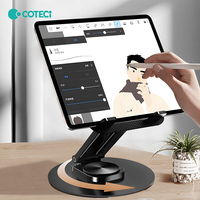 COTECi Support de téléphone portable réglable en métal Support rotatif universel pour tablette PC Support pliable pour bureau et voyage Support de jeu