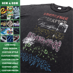 275 Grams Streetwear Oversized Slogan T Shirt <b>Distressed</b> Font Digital Print Heavy Cotton Casual Short Sleeve Solid <b>Top</b> - Product Image 3