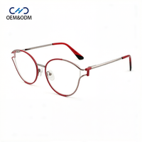 XH8865 Monture optique élégante en métal bicolore, tendance, irrégulière et légère, pour lunettes de vue quotidiennes