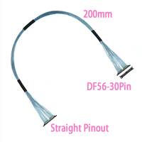 Câble LVDS personnalisé à pas de 0,5 mm, 30 broches, DF56-30P, longueur 200 mm, fiche droite, assemblage de câbles 26/28AWG pour écran LCD/LED
