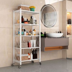 2025 New Trends Customized 5 Tier Metal Household Storage <b>Racks</b> Floor Standing and Foldable Snack Storage Units - Product Image 5
